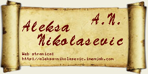 Aleksa Nikolašević vizit kartica